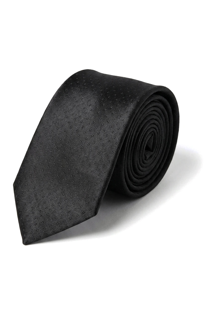 Gravata Cavani de Cetim - Conjunto Masculino de Gravata, Lenço e Prendedor de Gravata em Cetim de Seda com Estampa de Bolinhas para Casamento, Formatura e Escritório