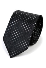 Gravata Cavani de Cetim - Conjunto Masculino de Gravata, Lenço e Prendedor de Gravata em Cetim de Seda com Estampa de Bolinhas para Casamento, Formatura e Escritório