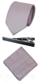 Gravata Cavani de Cetim - Conjunto Masculino de Gravata, Lenço e Prendedor de Gravata em Cetim de Seda com Estampa de Bolinhas para Casamento, Formatura e Escritório