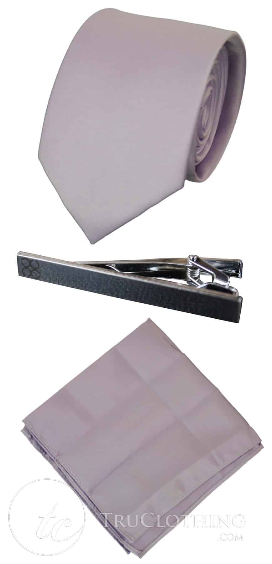 Gravata Cavani de Cetim - Conjunto Masculino de Gravata, Lenço e Prendedor de Gravata em Cetim de Seda com Estampa de Bolinhas para Casamento, Formatura e Escritório
