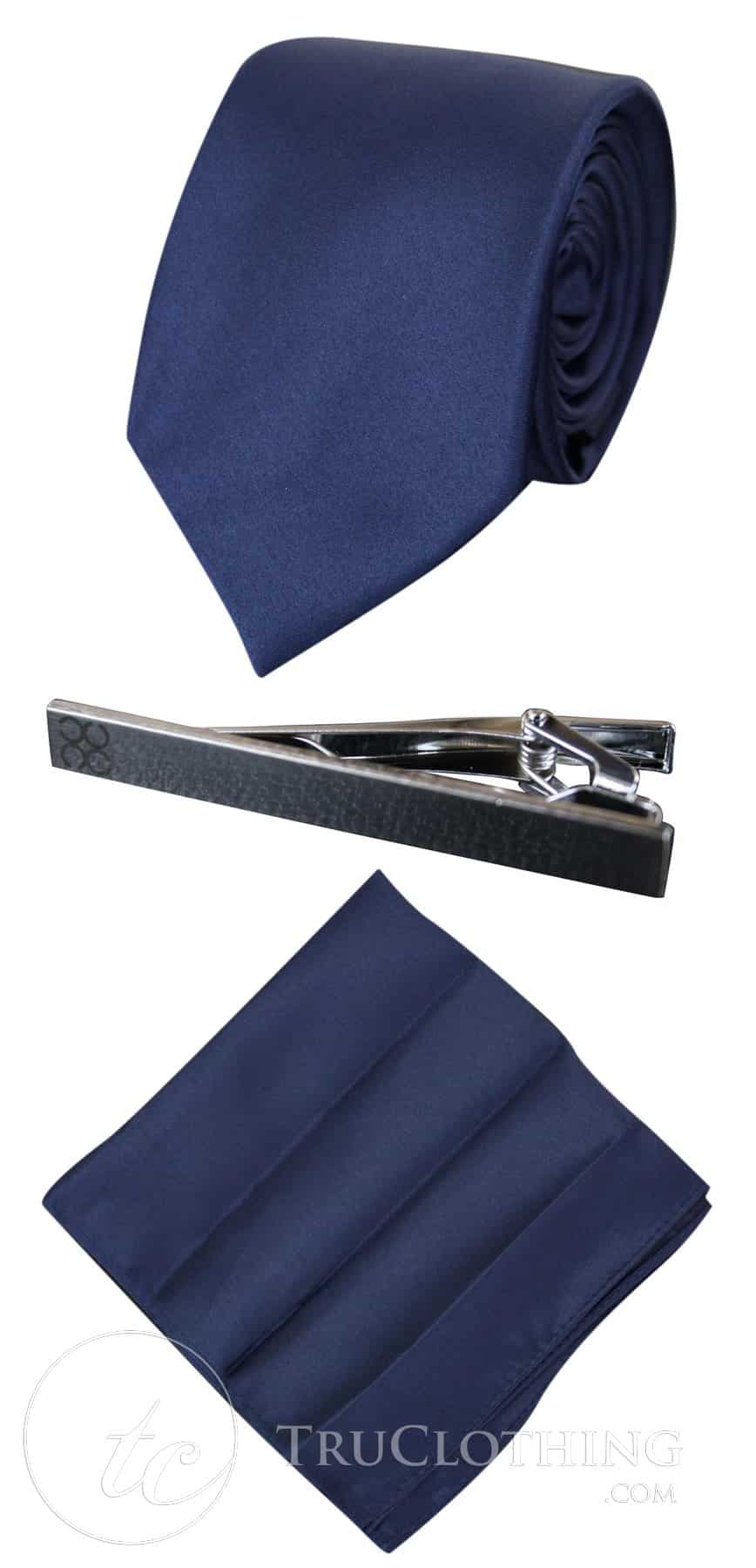 Gravata Cavani de Cetim - Conjunto Masculino de Gravata, Lenço e Prendedor de Gravata em Cetim de Seda com Estampa de Bolinhas para Casamento, Formatura e Escritório