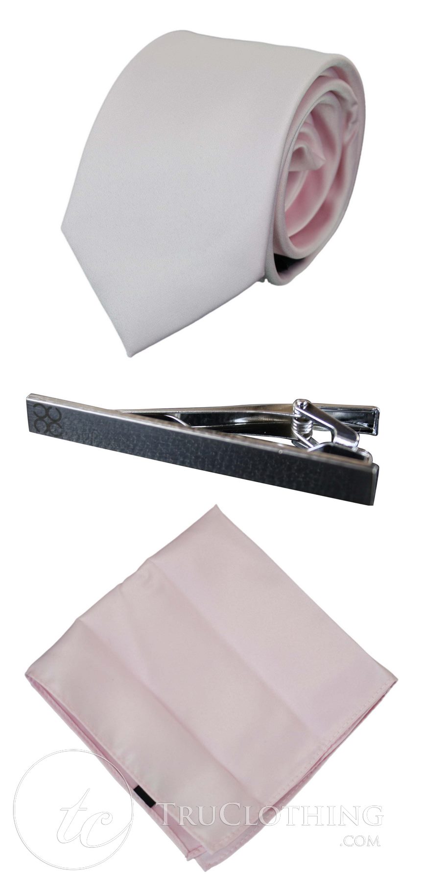 Gravata Cavani de Cetim - Conjunto Masculino de Gravata, Lenço e Prendedor de Gravata em Cetim de Seda com Estampa de Bolinhas para Casamento, Formatura e Escritório