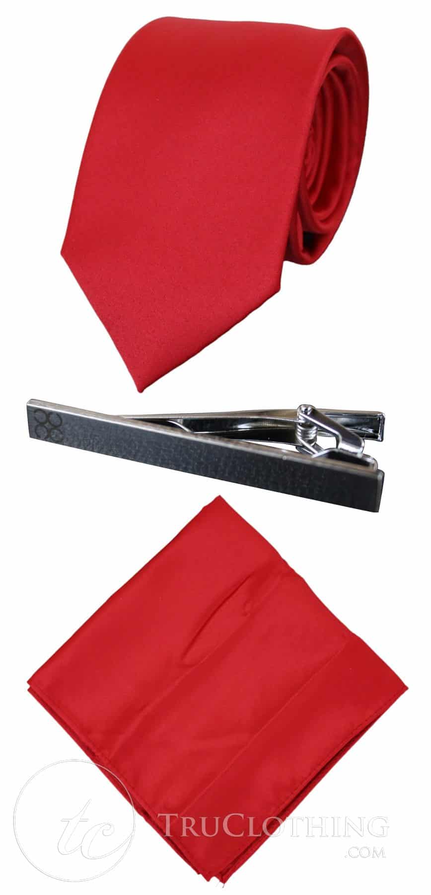 Gravata Cavani de Cetim - Conjunto Masculino de Gravata, Lenço e Prendedor de Gravata em Cetim de Seda com Estampa de Bolinhas para Casamento, Formatura e Escritório