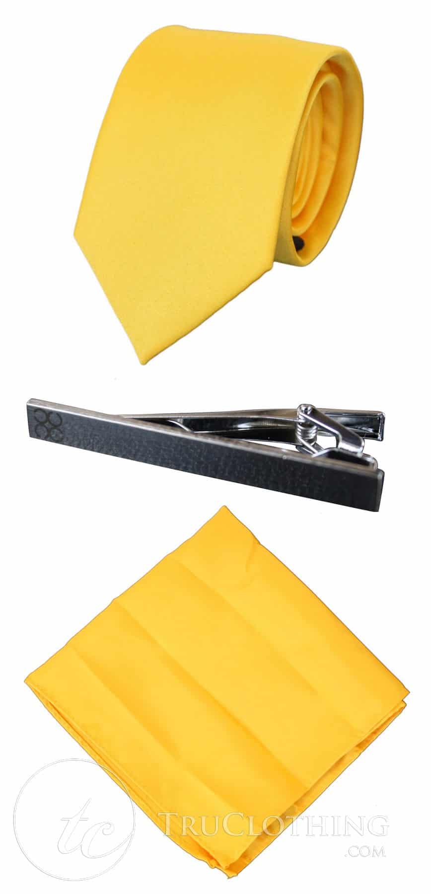 Gravata Cavani de Cetim - Conjunto Masculino de Gravata, Lenço e Prendedor de Gravata em Cetim de Seda com Estampa de Bolinhas para Casamento, Formatura e Escritório
