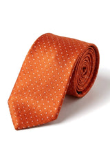 Gravata Cavani de Cetim - Conjunto Masculino de Gravata, Lenço e Prendedor de Gravata em Cetim de Seda com Estampa de Bolinhas para Casamento, Formatura e Escritório
