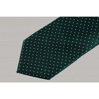 Gravata, lenço e prendedor de gravata de cetim de seda combinando para casamento masculino, com estampa de bolinhas.