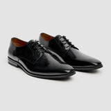 Chester - Sapatos Derby Masculinos Pretos de Alto Brilho