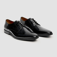 Chester - Sapatos Derby Masculinos Pretos de Alto Brilho