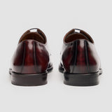 Chester - Sapatos Derby Masculinos Borgonha com Acabamento Brilhante