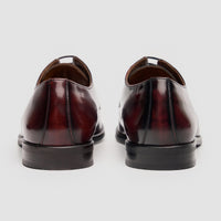 Chester - Sapatos Derby Masculinos Borgonha com Acabamento Brilhante