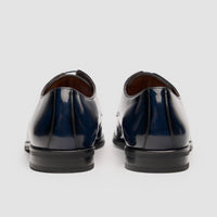 Chester - Sapatos Derby Masculinos Azul Marinho com Acabamento Brilhante