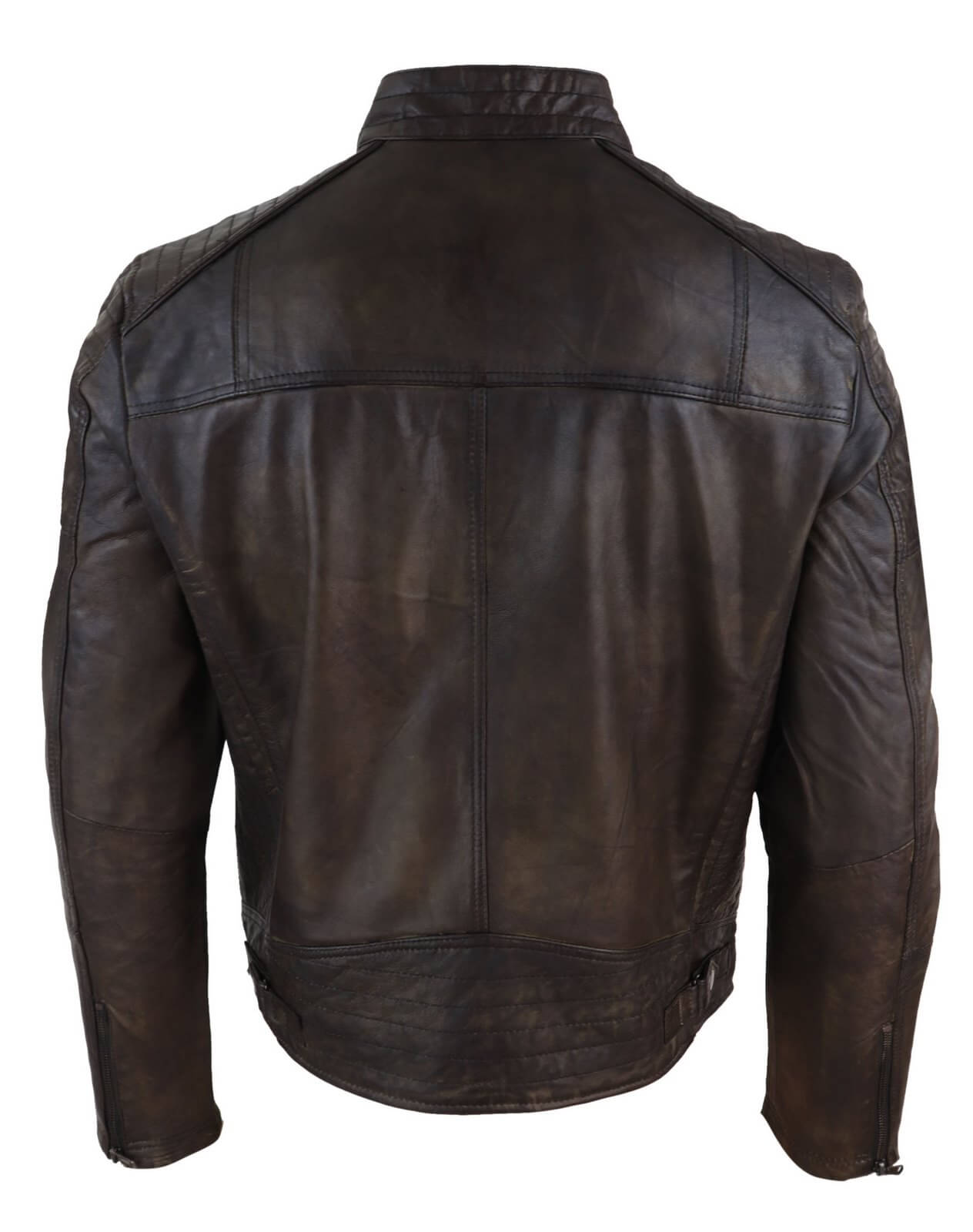 Jaqueta Racer Masculina Clássica em Couro Legítimo Marrom - Jaqueta Racer Marrom