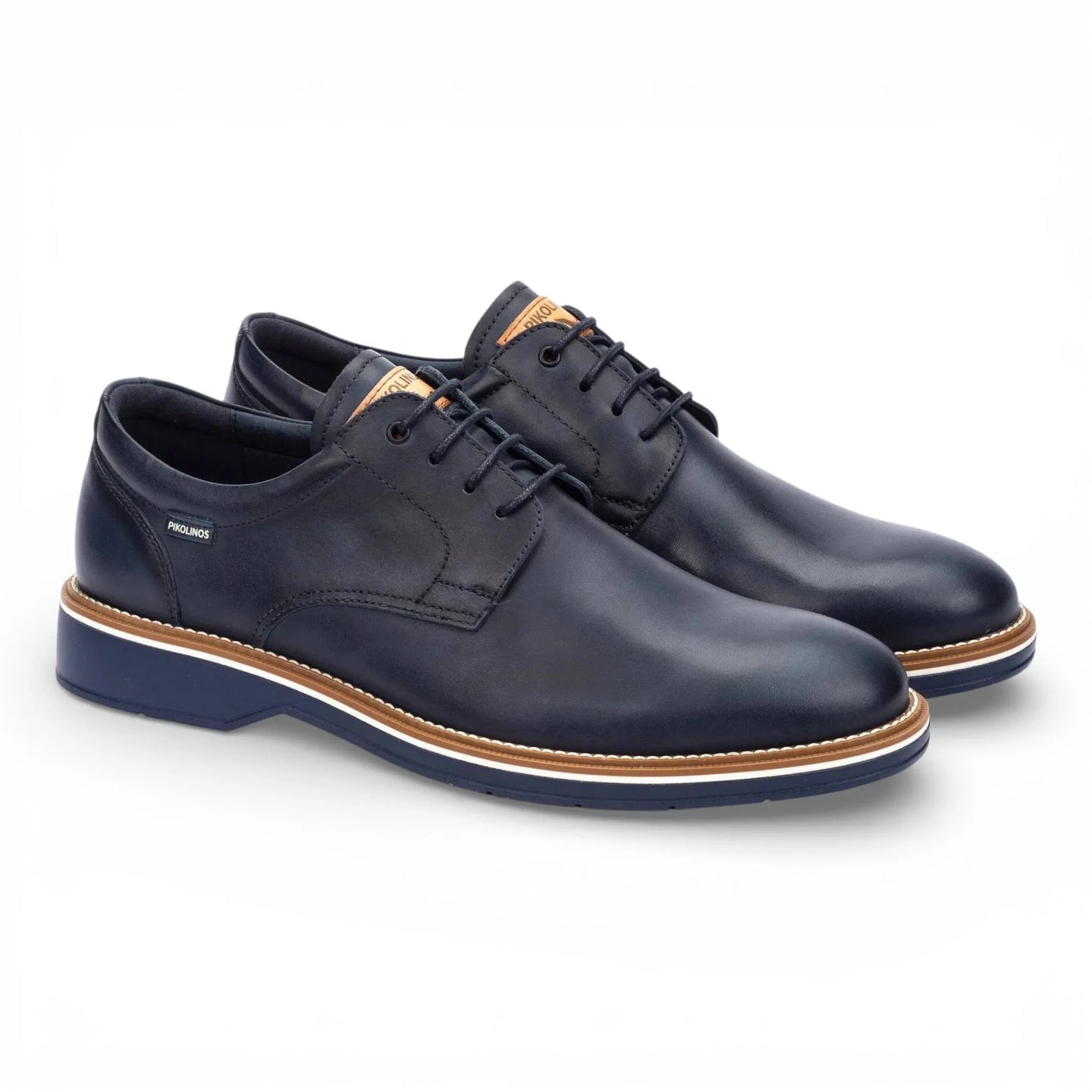 Claret - Sapatos Derby de couro azul com cadarço para homem
