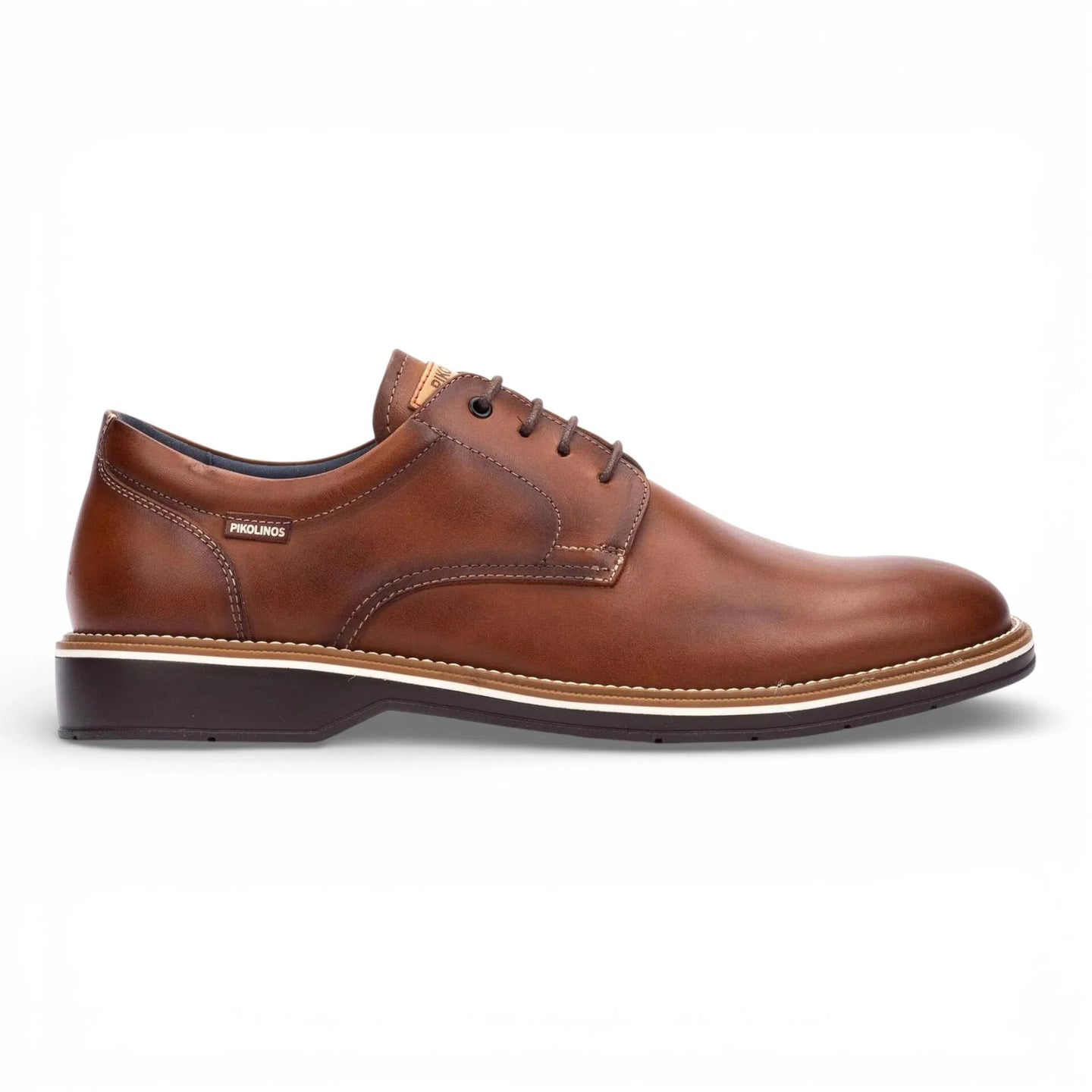 Claret - Sapatos Derby de couro marrom com cadarço para homem