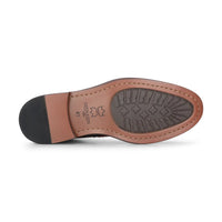 Clifford - Botas de cano curto masculinas em couro marrom cáqui com acabamento brogue