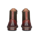Clifford - Botas de cano curto masculinas em couro marrom cáqui com acabamento brogue