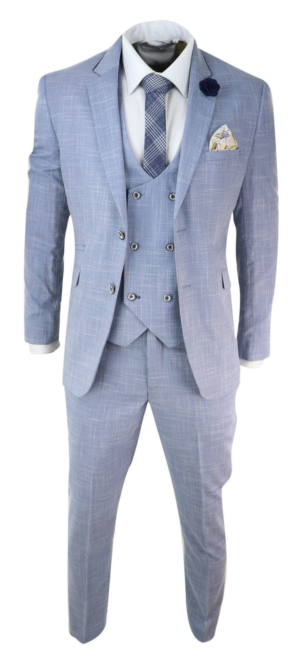 Terno masculino azul claro de 3 peças