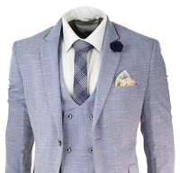 Terno masculino azul claro de 3 peças