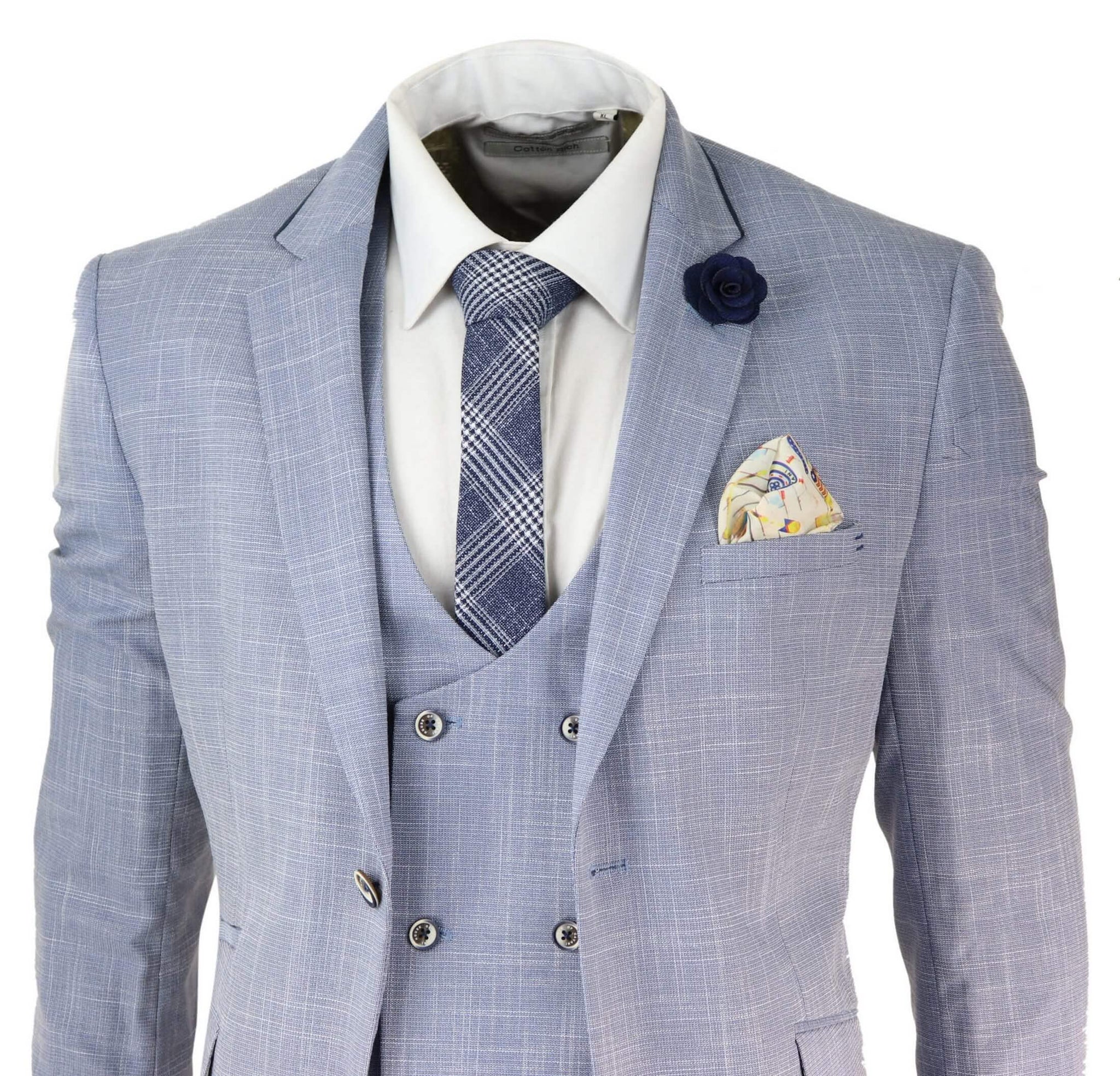 Terno masculino azul claro de 3 peças