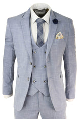 Terno masculino azul claro de 3 peças