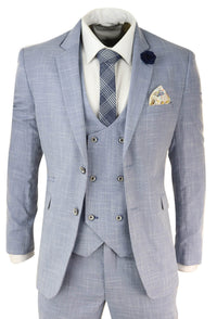 Terno masculino azul claro de 3 peças