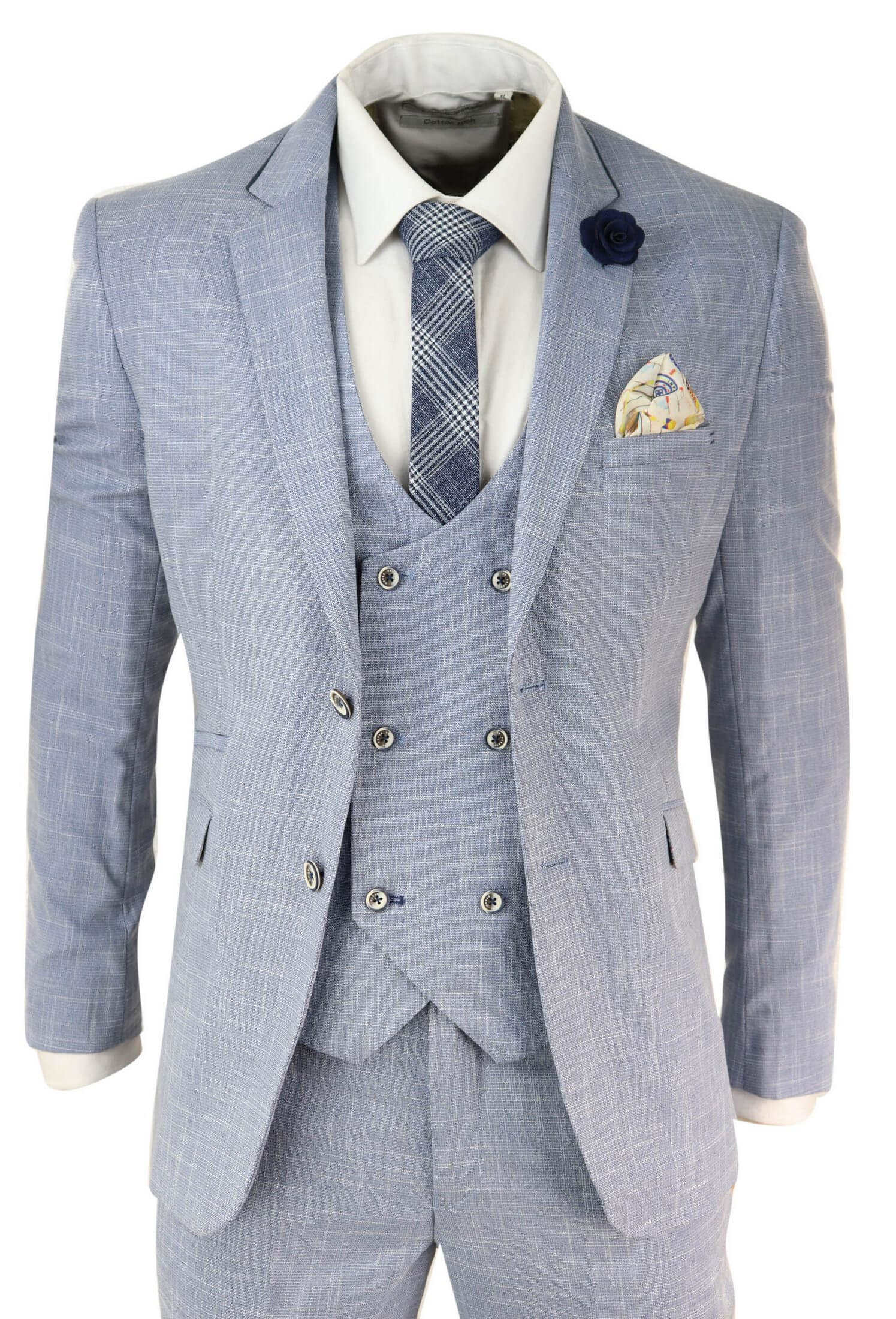 Terno masculino azul claro de 3 peças