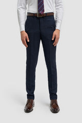 Terno vintage xadrez azul-marinho masculino Cavani Connall