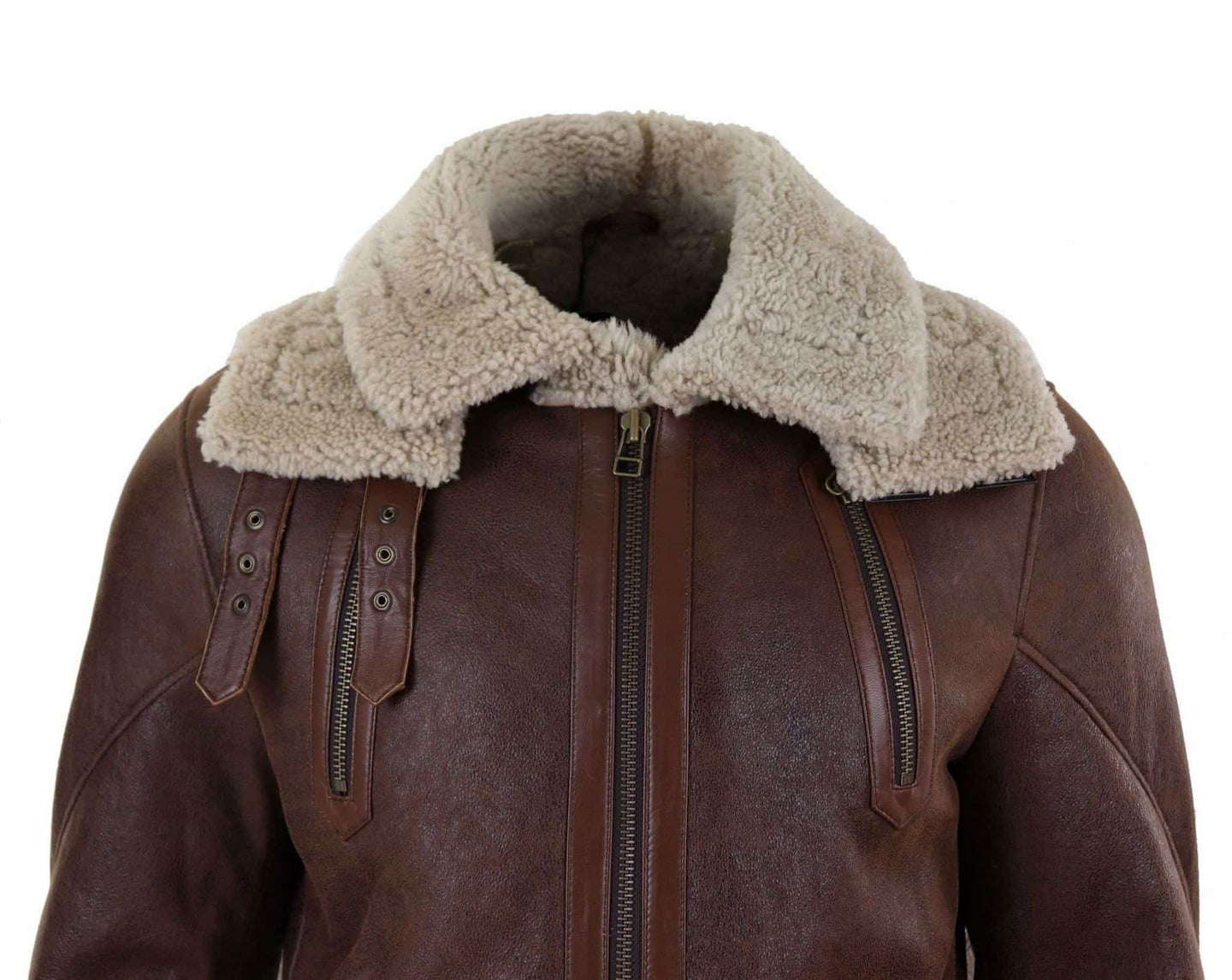 Jaqueta masculina longa 3/4 de pele de carneiro
