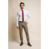 Gaston - Calças masculinas de tweed xadrez verde-oliva