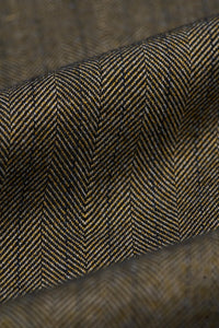 Terno masculino de tweed espinha de peixe verde-oliva de 3 peças