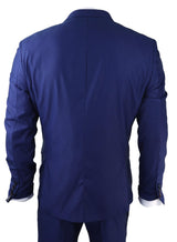 Terno masculino azul royal de 3 peças, corte slim, clássico, para noivos, Marc Darcy Danny, para casamento.