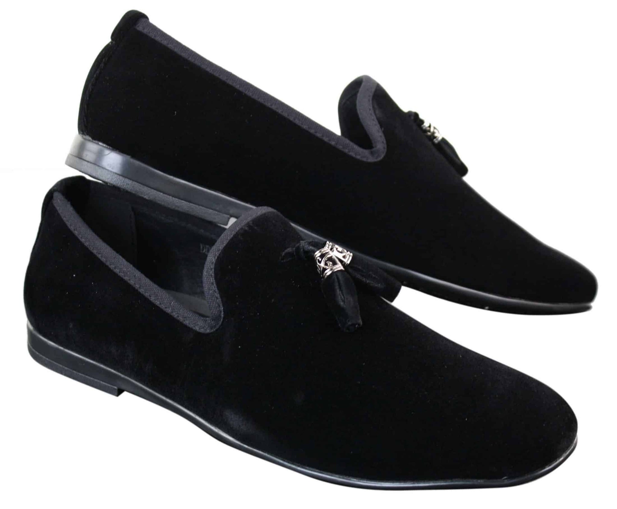 Elong dd0019 - Mocassins masculinos de veludo com detalhes em camurça e borla, estilo mocassim, elegantes e casuais, nas cores vinho e azul marinho.