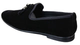 Elong dd0019 - Mocassins masculinos de veludo com detalhes em camurça e borla, estilo mocassim, elegantes e casuais, nas cores vinho e azul marinho.