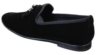 Elong dd0019 - Mocassins masculinos de veludo com detalhes em camurça e borla, estilo mocassim, elegantes e casuais, nas cores vinho e azul marinho.