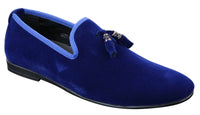 Elong dd0019 - Mocassins masculinos de veludo com detalhes em camurça e borla, estilo mocassim, elegantes e casuais, nas cores vinho e azul marinho.