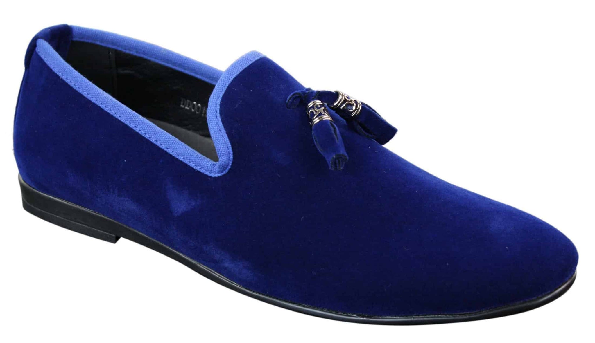 Elong dd0019 - Mocassins masculinos de veludo com detalhes em camurça e borla, estilo mocassim, elegantes e casuais, nas cores vinho e azul marinho.