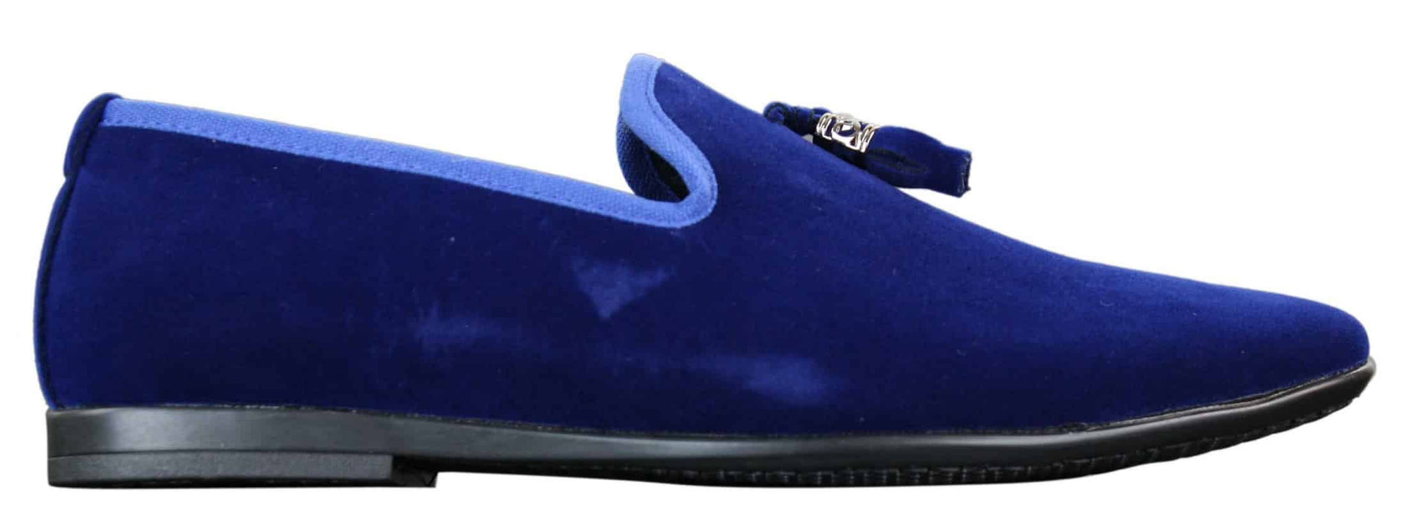 Elong dd0019 - Mocassins masculinos de veludo com detalhes em camurça e borla, estilo mocassim, elegantes e casuais, nas cores vinho e azul marinho.