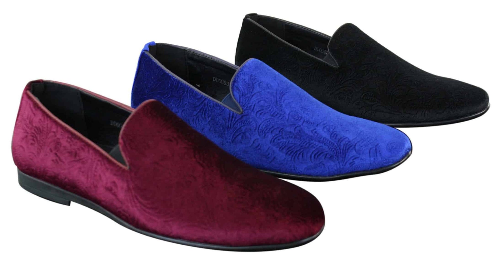 Elong DD0083 - Mocassins masculinos de veludo com estampa paisley, estilo mocassim, para condução, elegantes e casuais, nas cores vinho, azul marinho e preto.