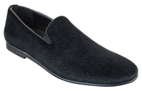Elong DD0083 - Mocassins masculinos de veludo com estampa paisley, estilo mocassim, para condução, elegantes e casuais, nas cores vinho, azul marinho e preto.
