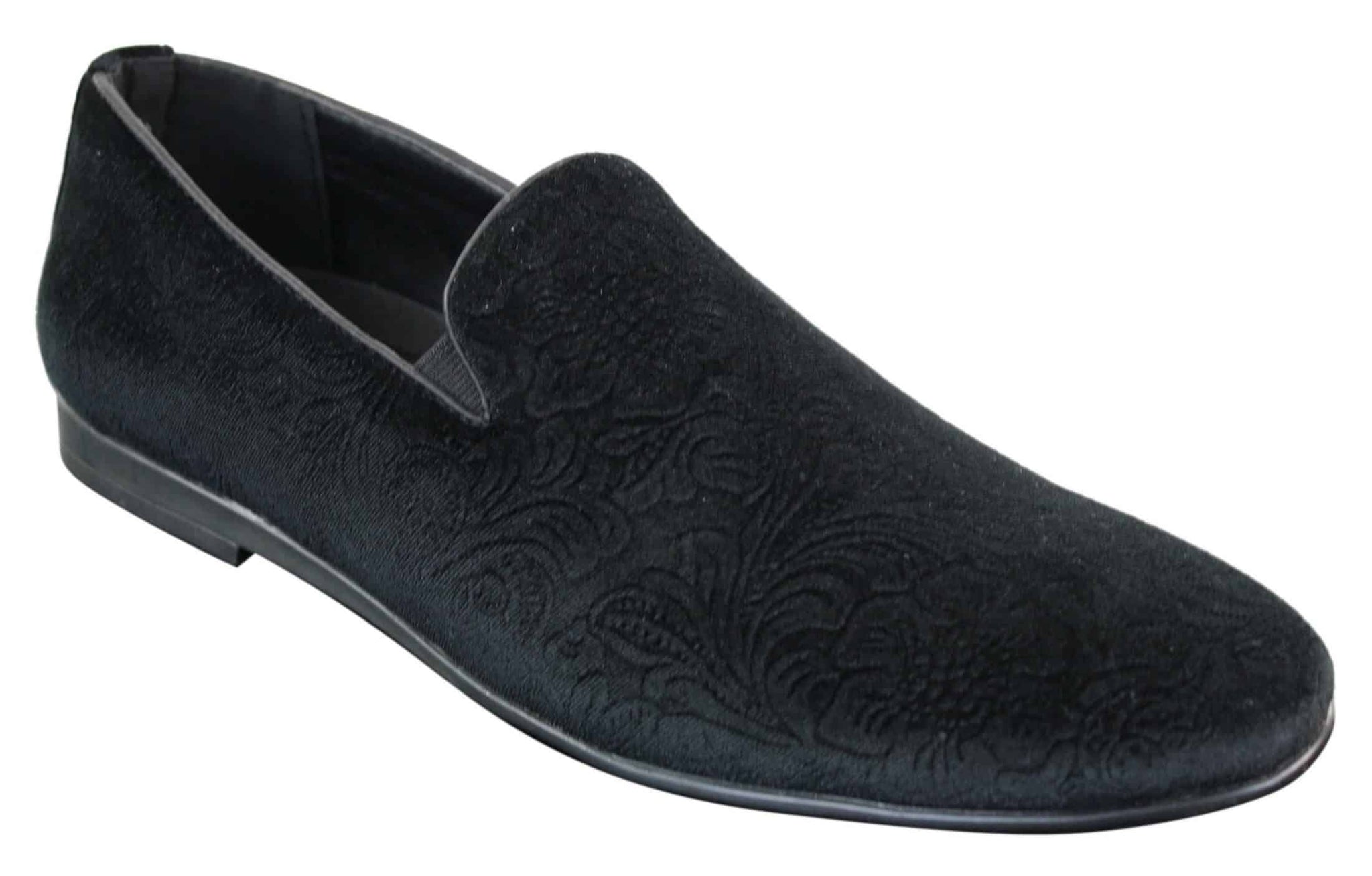 Elong DD0083 - Mocassins masculinos de veludo com estampa paisley, estilo mocassim, para condução, elegantes e casuais, nas cores vinho, azul marinho e preto.