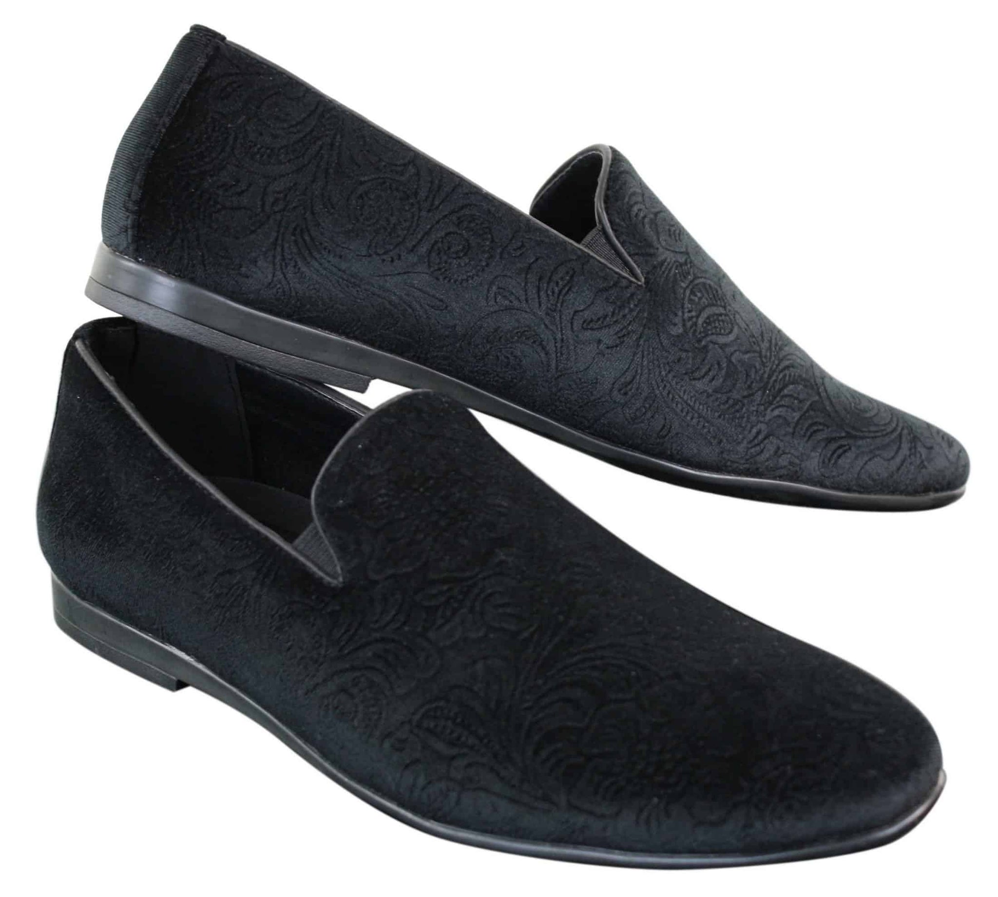 Elong DD0083 - Mocassins masculinos de veludo com estampa paisley, estilo mocassim, para condução, elegantes e casuais, nas cores vinho, azul marinho e preto.