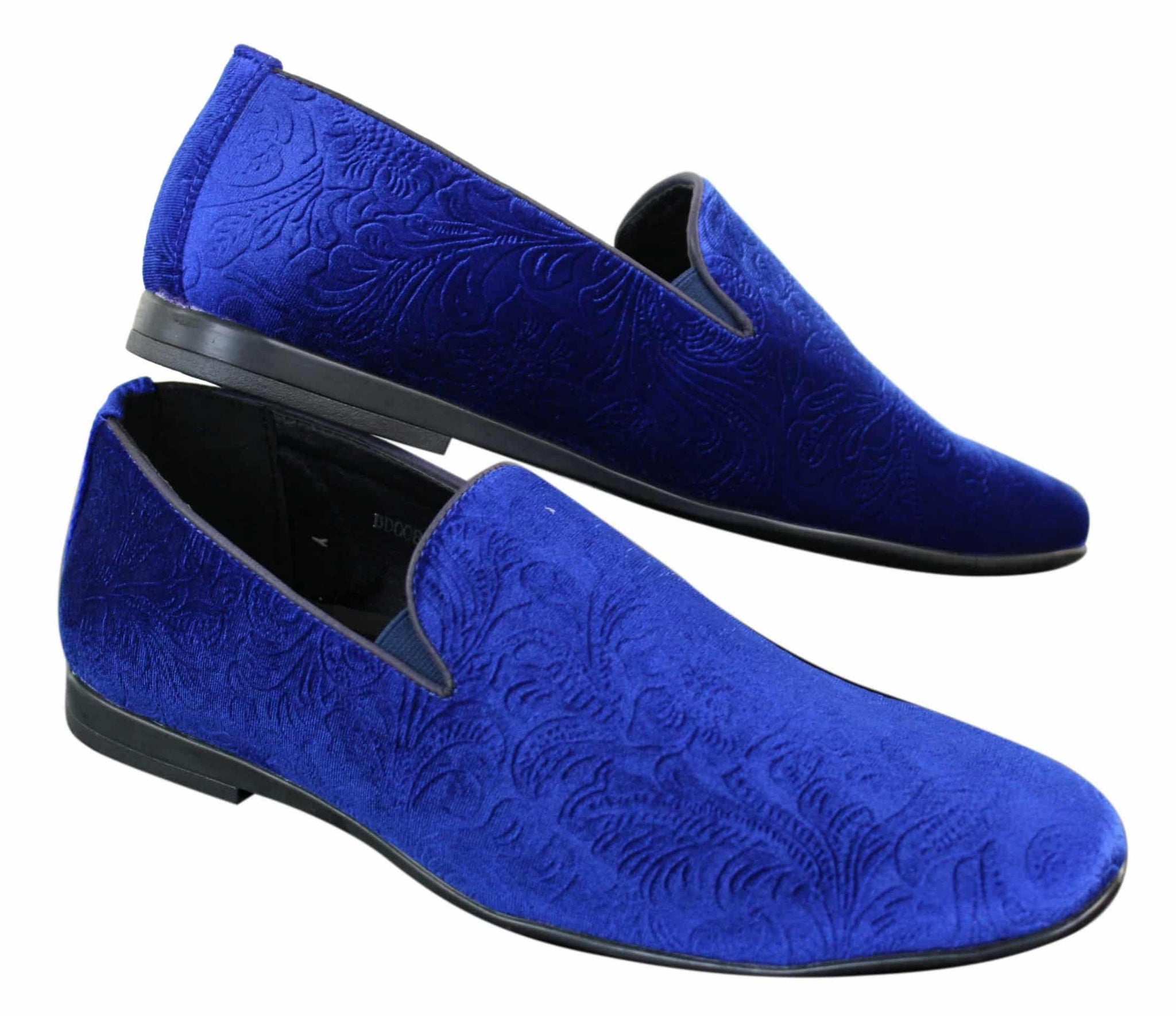Elong DD0083 - Mocassins masculinos de veludo com estampa paisley, estilo mocassim, para condução, elegantes e casuais, nas cores vinho, azul marinho e preto.