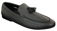 Elong DD0085 - Mocassins masculinos em couro PU imitando cobra e crocodilo, com detalhe de borla, confortáveis e com estilo vintage.