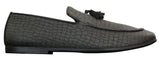 Elong DD0085 - Mocassins masculinos em couro PU imitando cobra e crocodilo, com detalhe de borla, confortáveis e com estilo vintage.
