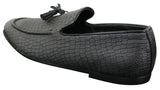 Elong DD0085 - Mocassins masculinos em couro PU imitando cobra e crocodilo, com detalhe de borla, confortáveis e com estilo vintage.