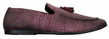 Elong DD0085 - Mocassins masculinos em couro PU imitando cobra e crocodilo, com detalhe de borla, confortáveis e com estilo vintage.