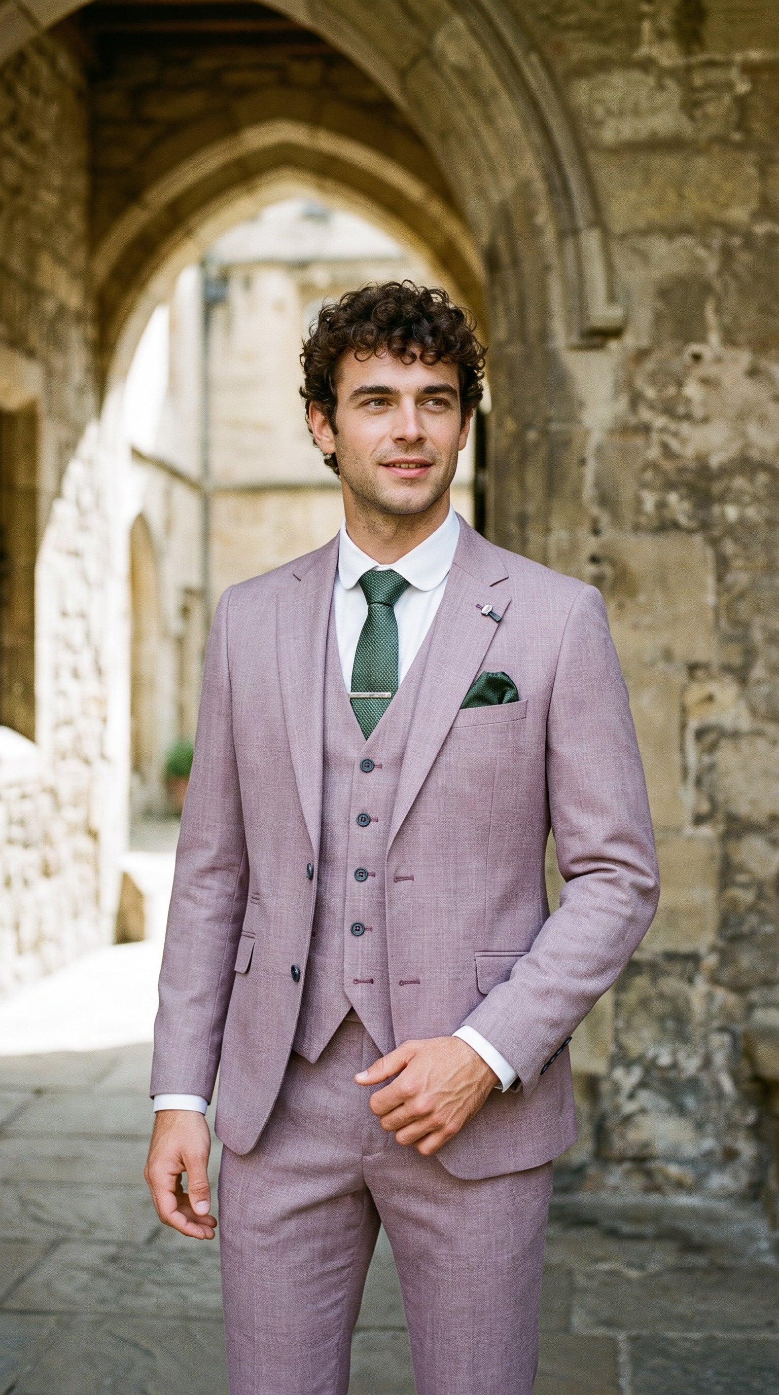 Look #317 styled with Terno masculino de linho rosa blush para o verão