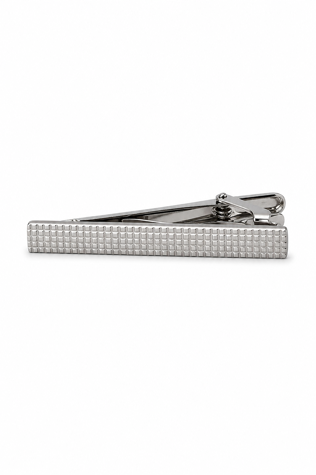 Conjunto de presente com gravata marrom com decote em diamante, lenço de bolso, abotoaduras e alfinete para gravata de camisa em cetim.