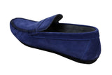 Mocassins masculinos de camurça genuína lavada, estilo slip-on, para um visual elegante e casual.