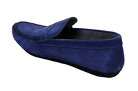 Mocassins masculinos de camurça genuína lavada, estilo slip-on, para um visual elegante e casual.